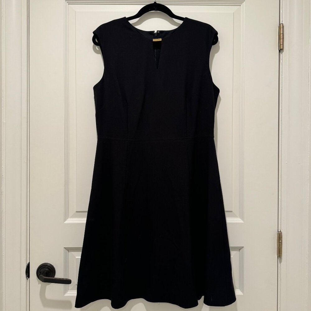 Tahari ASL Split Neck Black dress, size 14